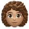 Woman- Medium Skin Tone- Curly Hair emoji on LG